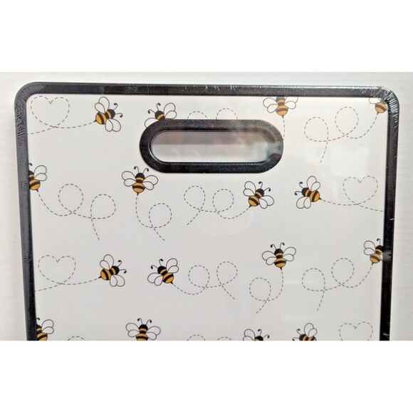 Carnaval Swirling Bumble Bees Cutting Board 17.3 x 11.8-in Handle Kitchen Gift - Picture 3 of 5